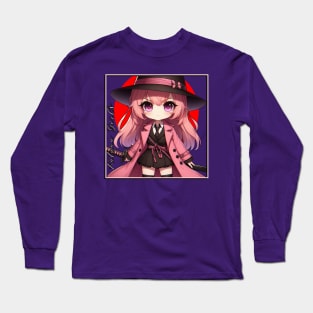 Chibi Samurai Girl - Katana Girls Long Sleeve T-Shirt